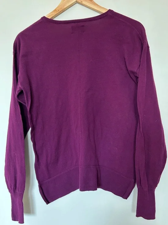 Roots Women's V-Neck Sweater in Plum - Picture 2 of 4